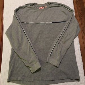 Long sleeve casual shirt crew neck gray XL